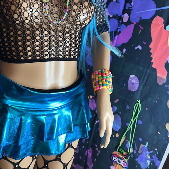 New, Blue Rave Cheeky Mini skirt - Picture 3 of 8